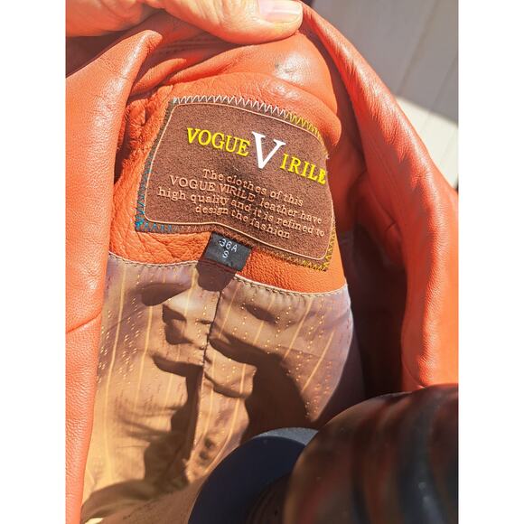 FABULOUS 100% Sheep Skin With Silk Lining Sunset Orange Sz XS - Picture 5 of 9